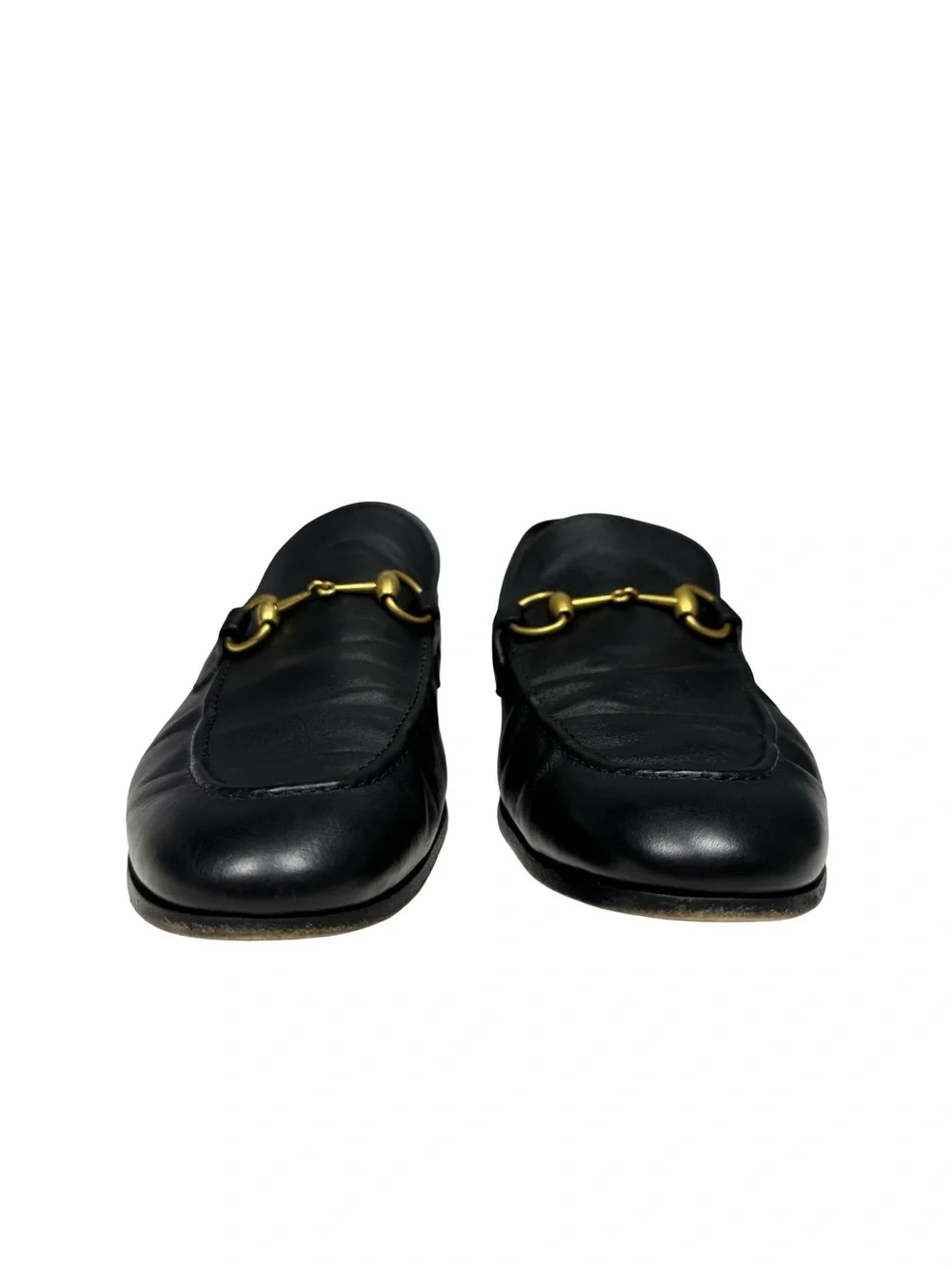 Gucci Jordaan Black Leather Horsebit Loafers Mens 10.5 Designer Luxury Italian